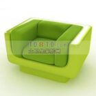 Green modern style casual single sofa 3d model .