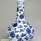 Синяя ваза китайская винтажная мебель