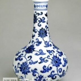 Blue Vase Chinese Vintage Furniture 3d model