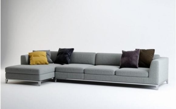 Grey Corner Sofa With Cushion