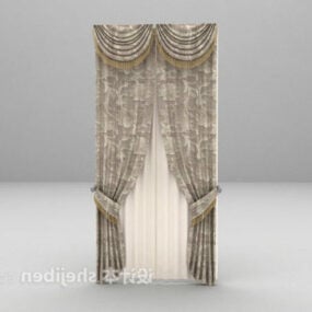 Grey Elegant Curtain 3d model