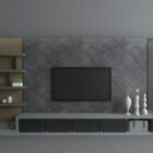 Mur de télévision moderne en marbre gris