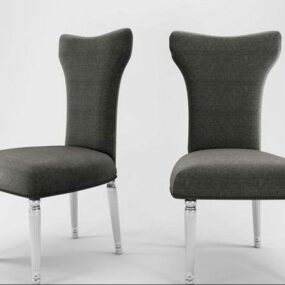 Grey Fabric Single Chair 3d model