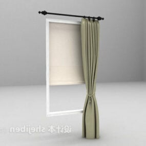 Modelo 3d de cortina de janela pequena cinza
