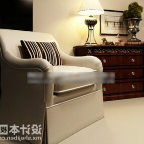 Elegant White Sofa 3d model