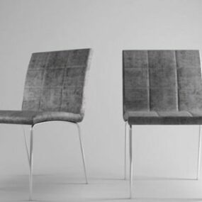Grey Velvet Single Chair 3d model
