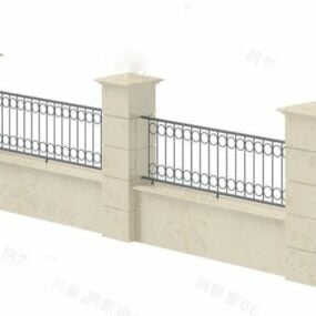 Garden Stone Iron Guardrail 3d-modell