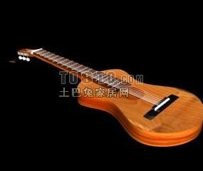 Instrumento de guitarra de madera modelo 3d