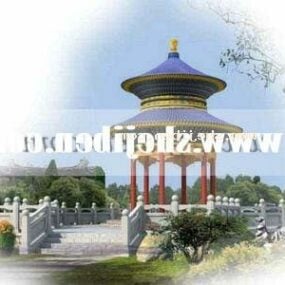 Klasický čínský pavilon 3D model