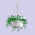 Hanging basket plant 3d model .