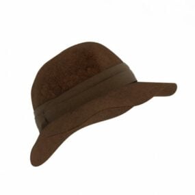 3д модель старой коричневой шляпы