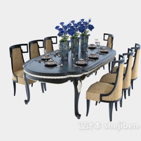 3д модель элегантного стула для обеденного стола