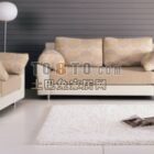 Sofá de cuero beige Muebles de sala
