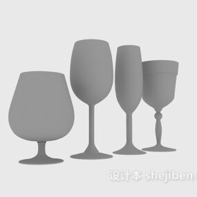 High Footed Glass Cup 3d model