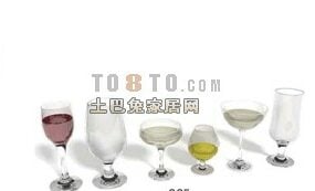 Kitchen Wine Glass Set 3d model