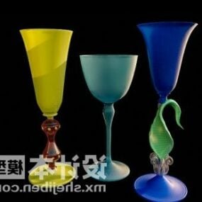High Footed Wine Glass 3d model