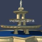 High-quality fountain 3d model .
