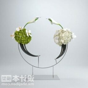 Çiçek Bitki Çember Standı İç Dekorasyon 3d modeli