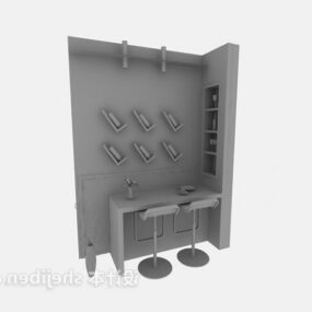 Meubles d'armoire de bar d'angle modèle 3D