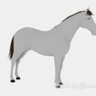 Lowpoly White Horse Animal