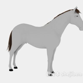 Lowpoly White Horse Animal 3d model
