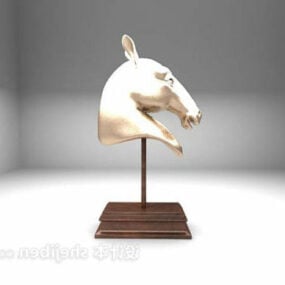 Escultura de cabeça de cavalo posa modelo 3d