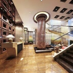 Hotel-Unterhaltungsraum-Lobby-Interieur, 3D-Modell