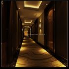 מסדרון מלון עם עיטור תאורה V1
