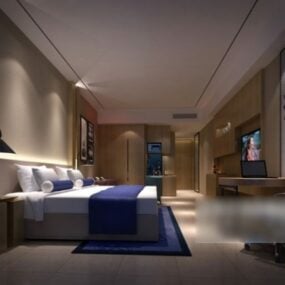 Hotel Room Interior Scene 3d model