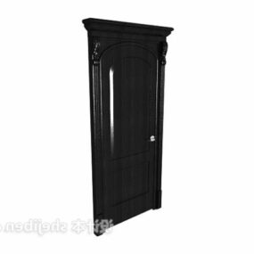 3д модель двери комнаты в античном стиле Коричневая деревянная дверь