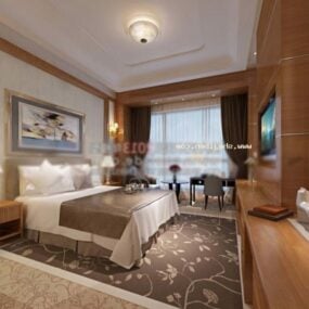 Hotel Standard Room Wooden Furniture 3D-malli