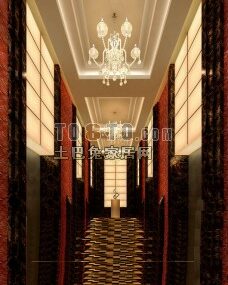 Interior Of Hotel Walkway 3d model