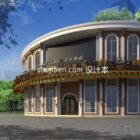 Curved House Exterior Scene