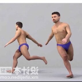 Model 3d Underwear Man Running