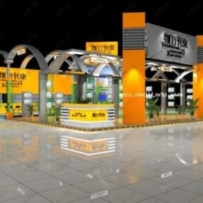 Exhibition Interior Curved Gate 3d model