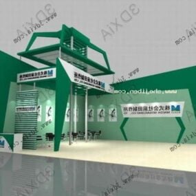 Exhibition Interior Green Structure 3d model