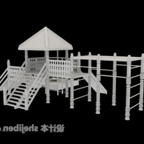בניית מגרש משחקים מקורה לילדים דגם תלת מימד
