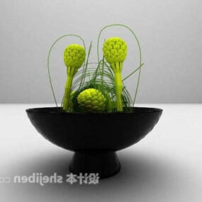 Innendørs Floral Pot Ornament 3d-modell