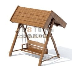 Swing With Roof Playground Outdoor Furniture 3d model
