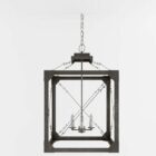 Industrial-style iron chandelier 3d model .