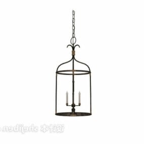 Industrial Cage Shade Chandelier 3d model