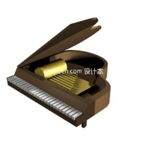 乐器三角钢琴棕色3d模型