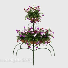 Support de fleurs en fer de style européen modèle 3D