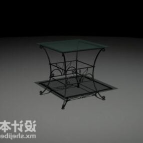 Square Iron Coffee Table Antique Style 3d model