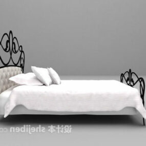 1д модель Европейской железной двуспальной кровати V3