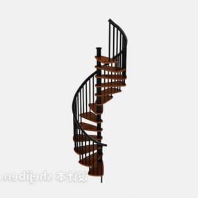 Modelo 3D de escadas giratórias de ferro