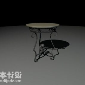 Antique Iron Table Round Shaped 3d model