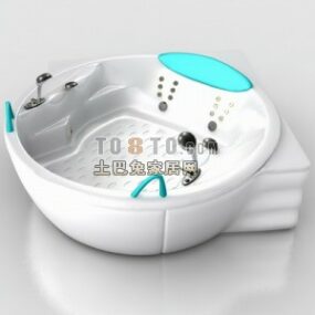 Round Jacuzzi Bathtub 3d model