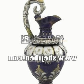 Modello 3d di vaso in ceramica con decorazione antica