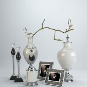 European Vase Decorative Set 3d model